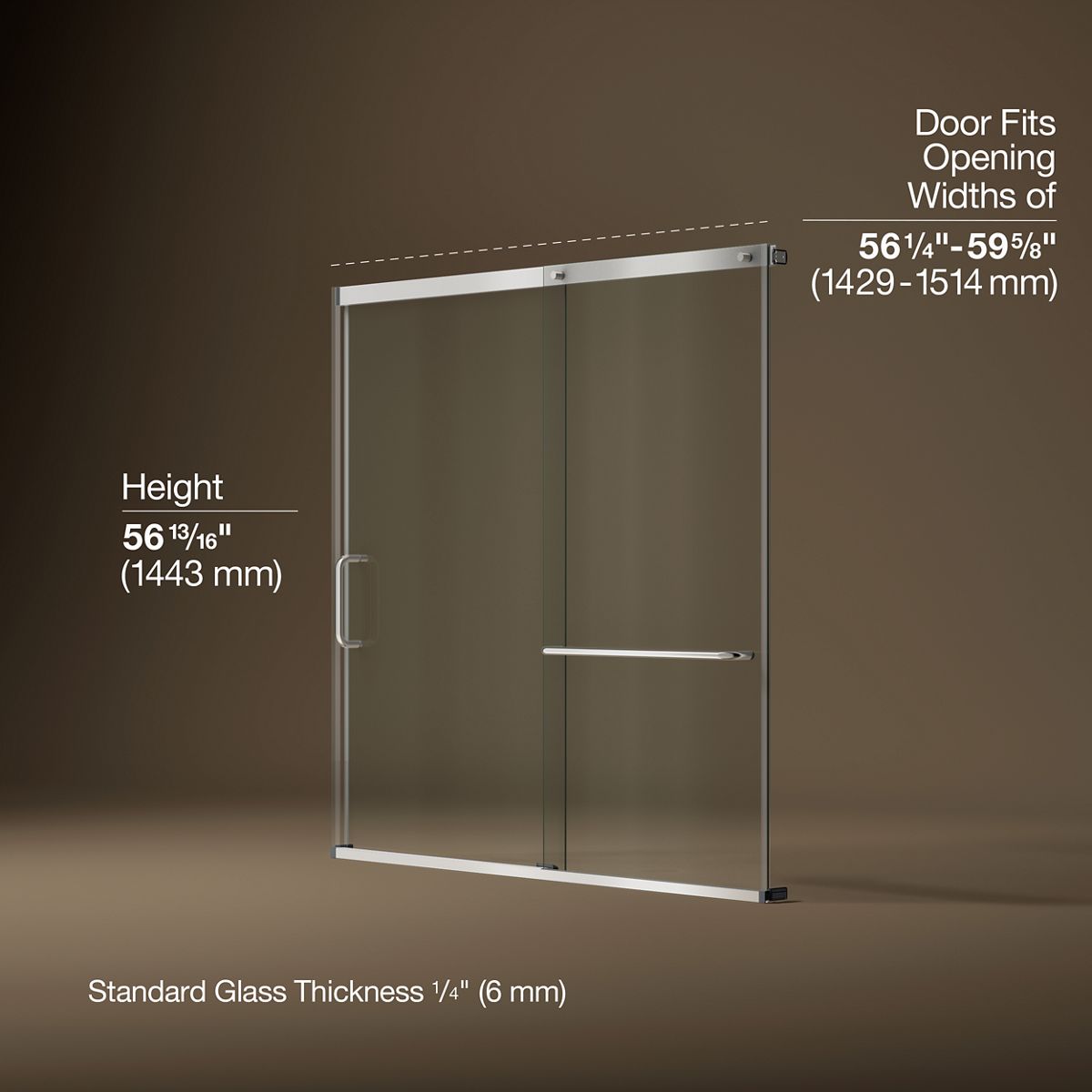 3/4 view of product with dimensions