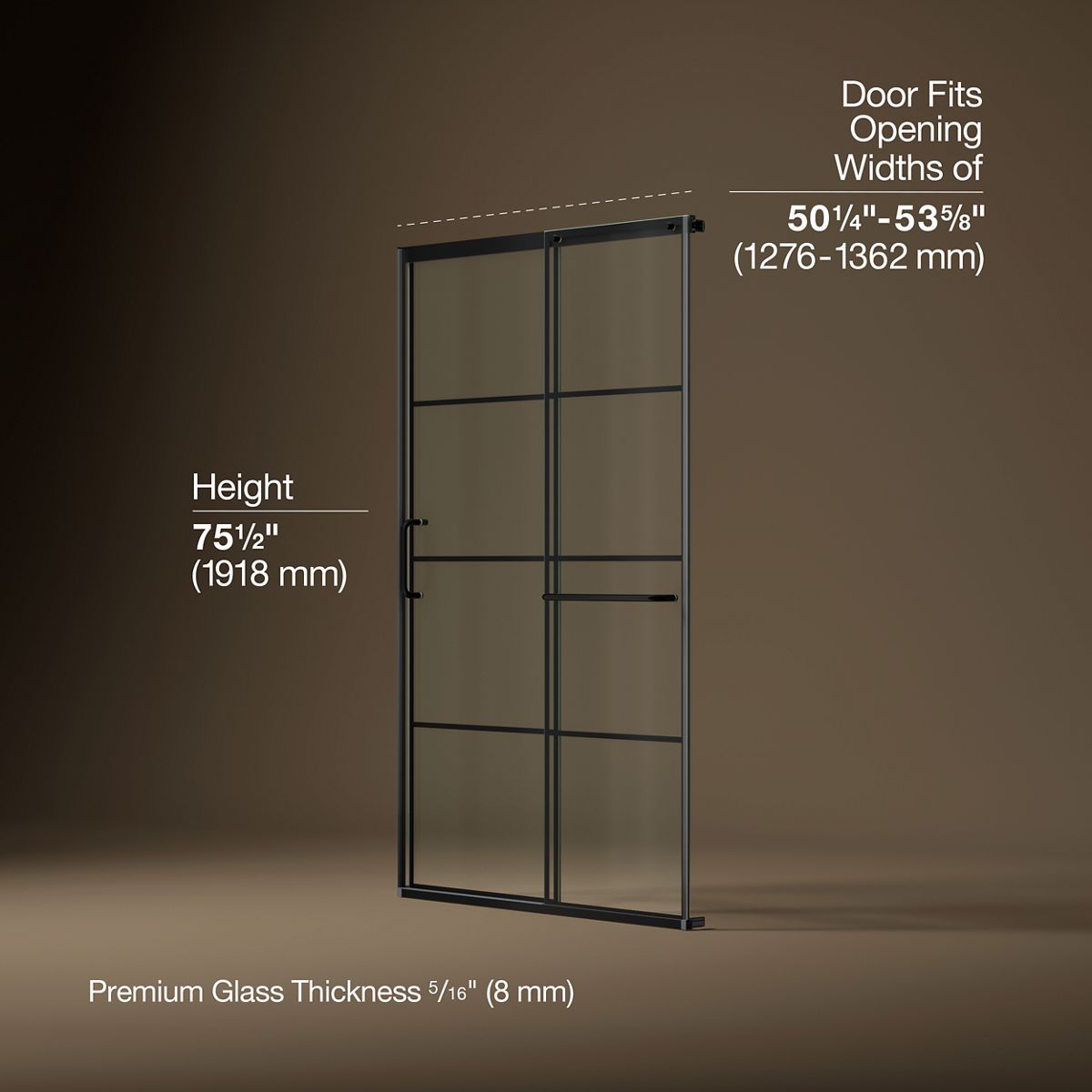 3/4 view of product with dimensions