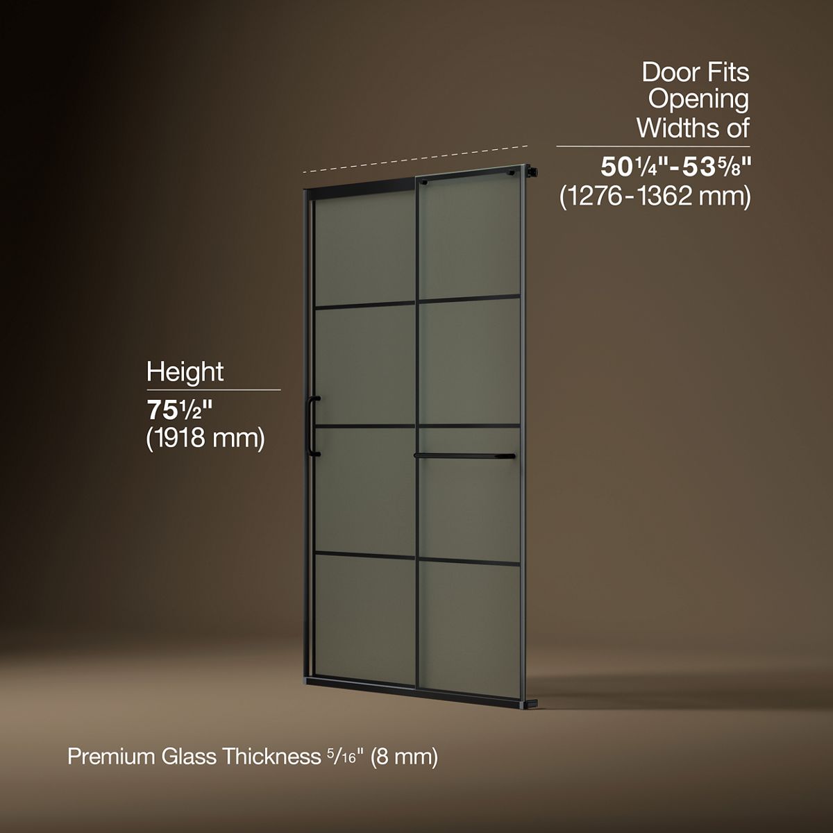 3/4 view of product with dimensions