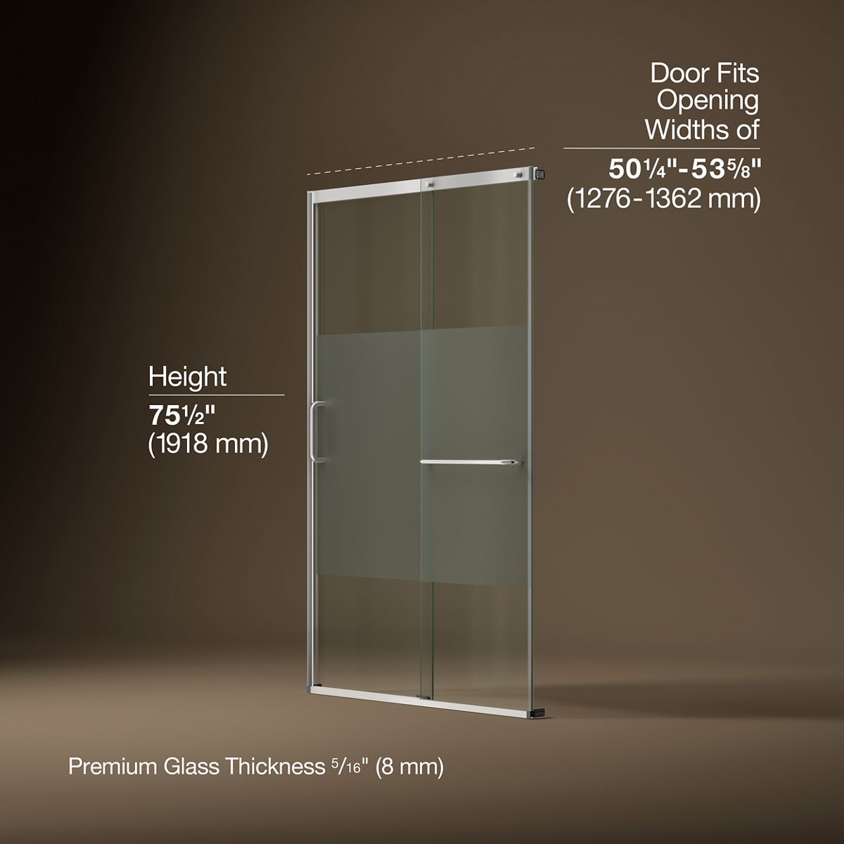 3/4 view of product with dimensions