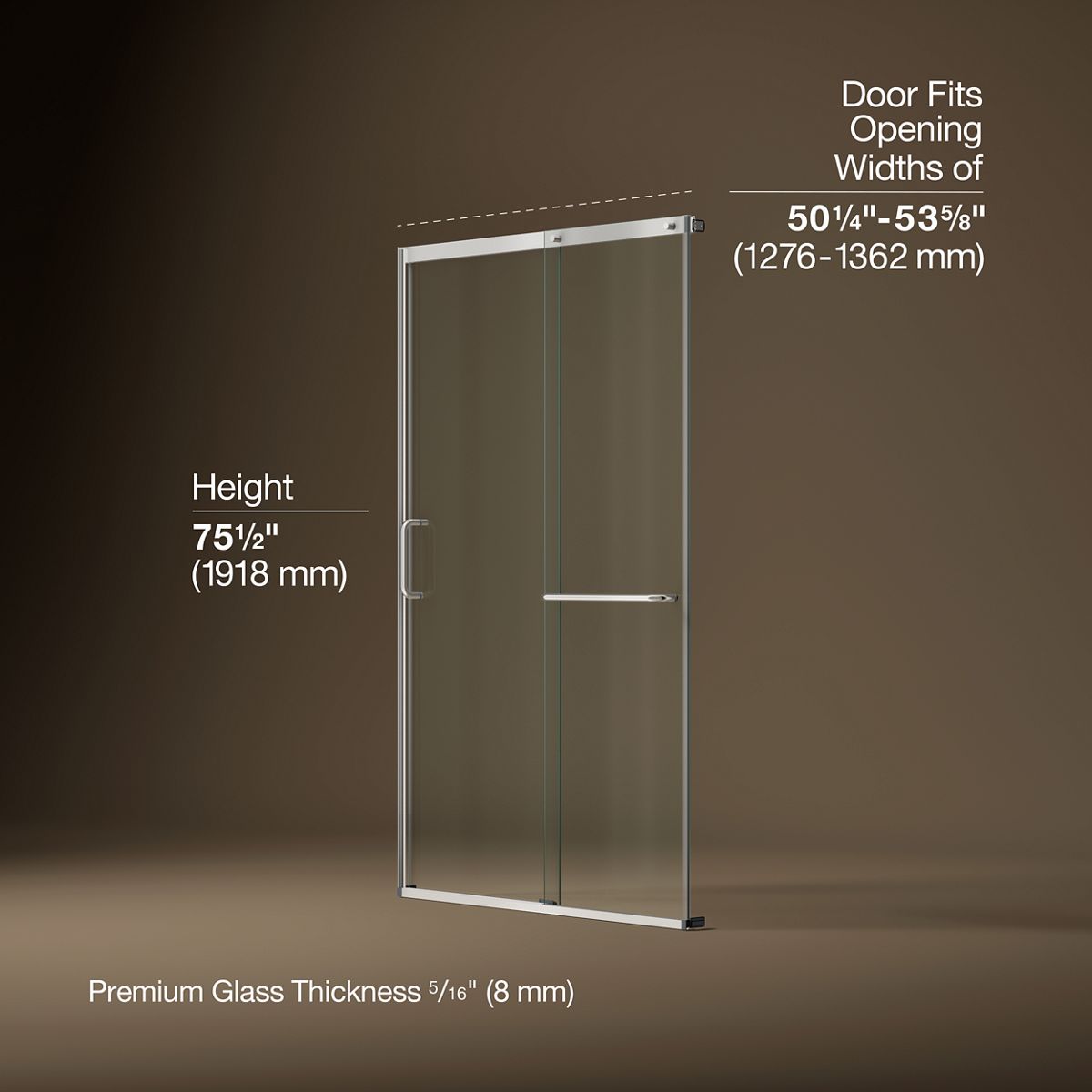 3/4 view of product with dimensions
