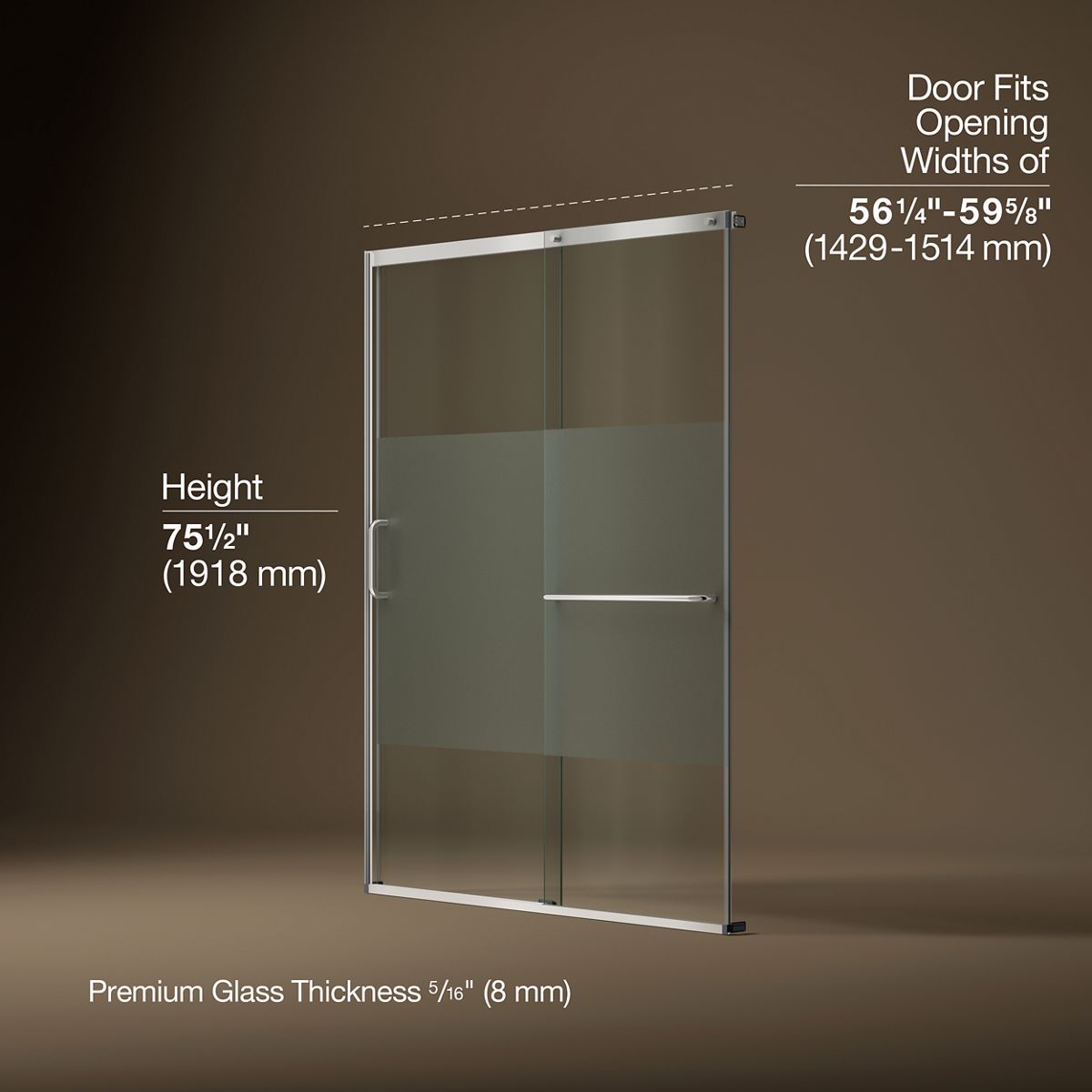 3/4 view of product with dimensions