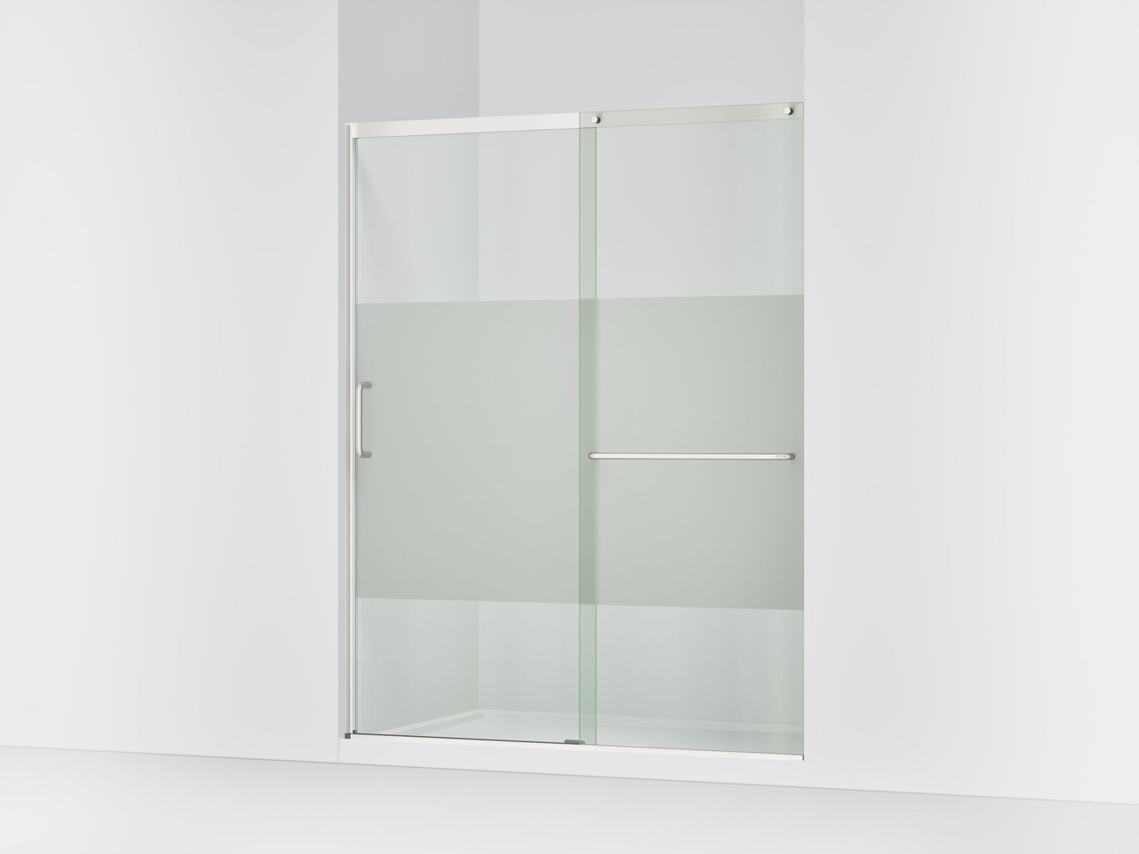 Elate® 56-1/4"-59-5/8" W x 75-1/2" H sliding shower door with 5/16"-thick Crystal Clear glass