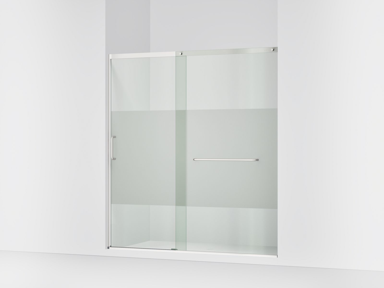Elate® 68-1/4"-71-5/8" W x 75-1/2" H sliding shower door with 5/16"-thick Crystal Clear glass