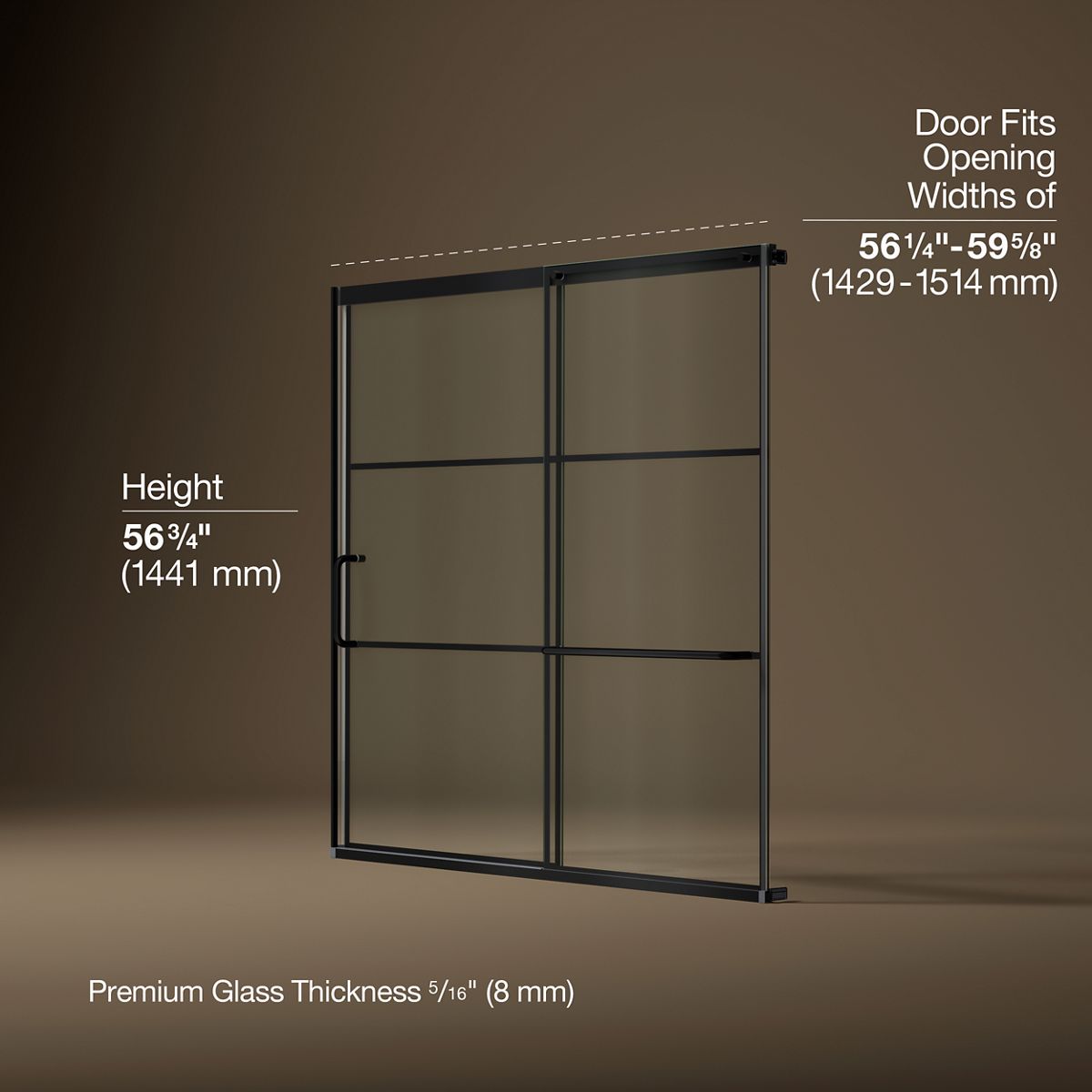 3/4 view of product with dimensions