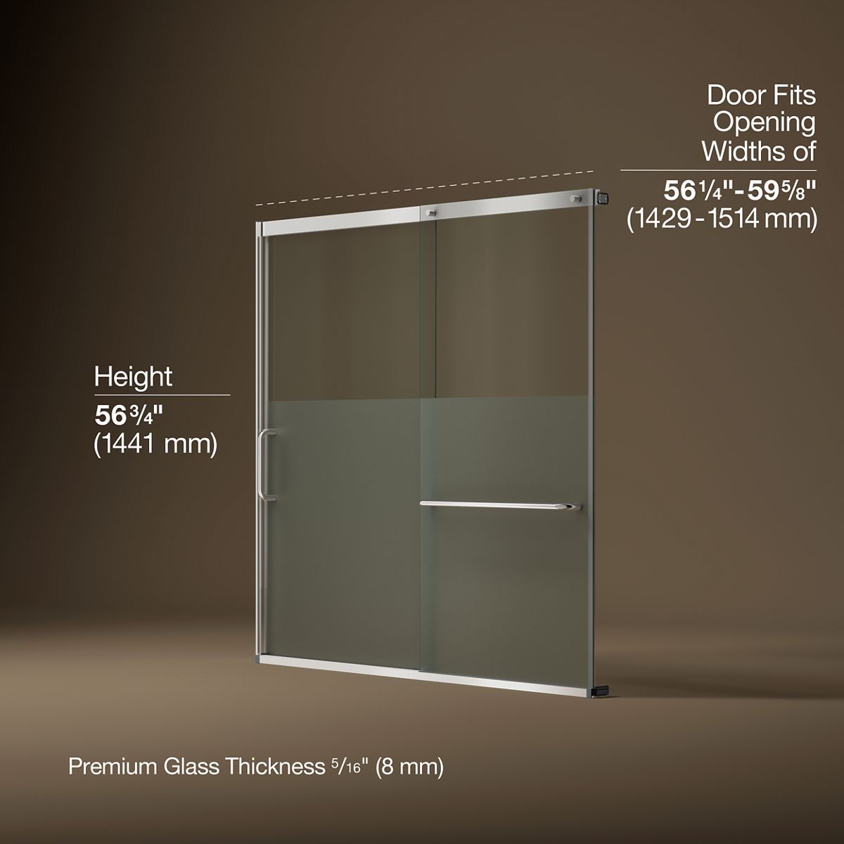 3/4 view of product with dimensions