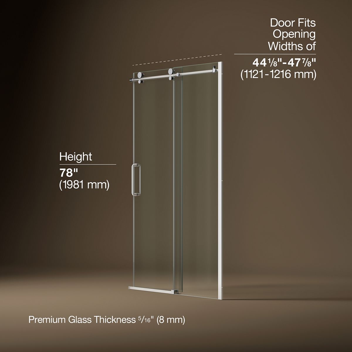 3/4 view of product with dimensions