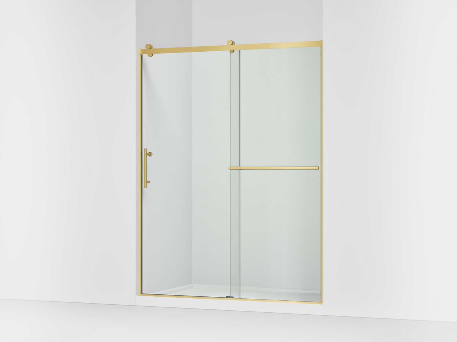 Rely® 56-5/8"-59-5/8" W x 76.99" H sliding shower door with 3/8"-thick Crystal Clear glass