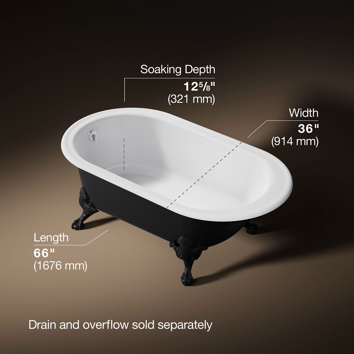 3/4 view of product with dimensions