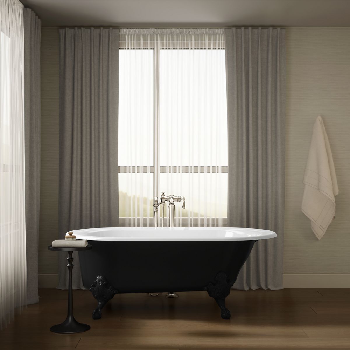 Up to 2 walls & multiple product categories visible, 1-point perspective