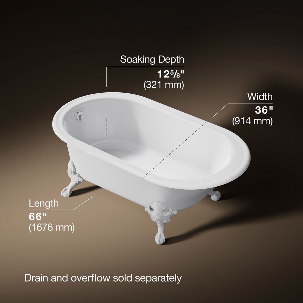 3/4 view of product with dimensions