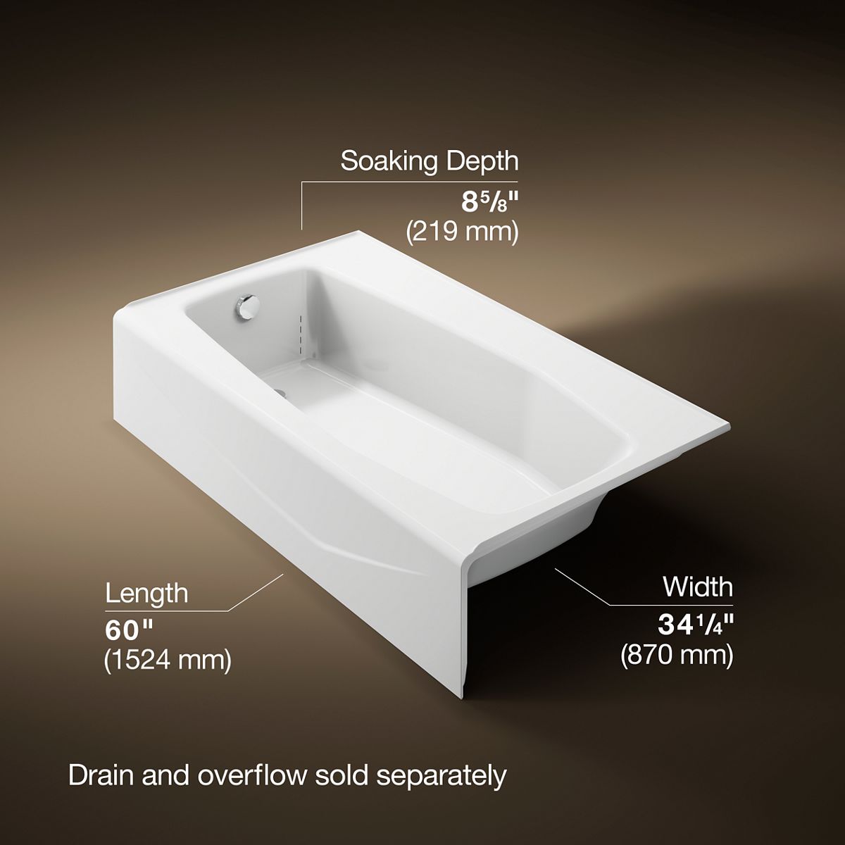 3/4 view of product with dimensions
