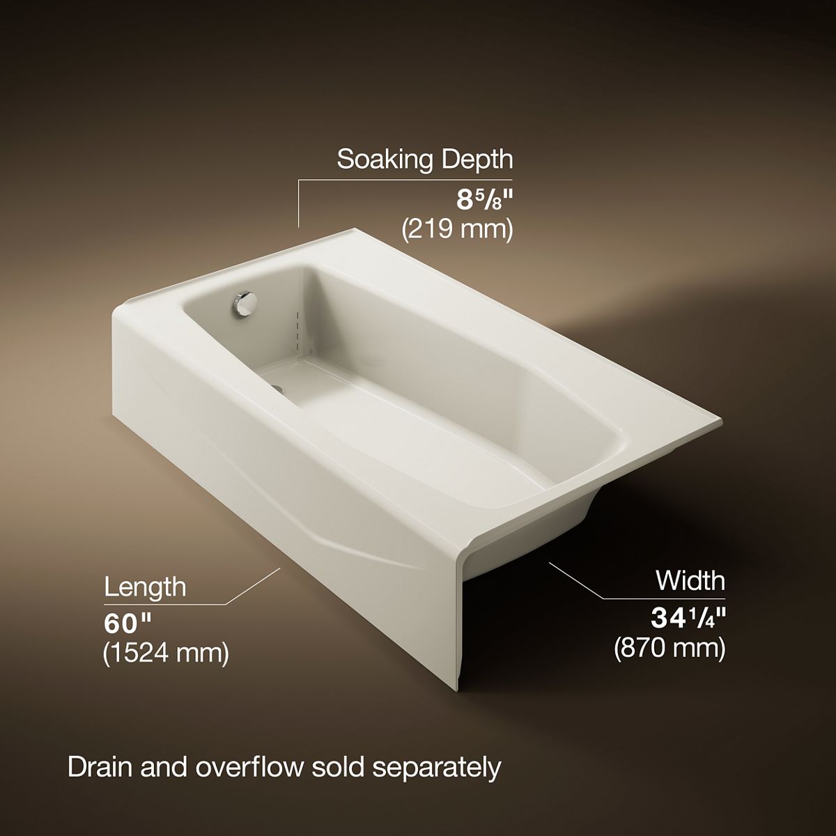 3/4 view of product with dimensions