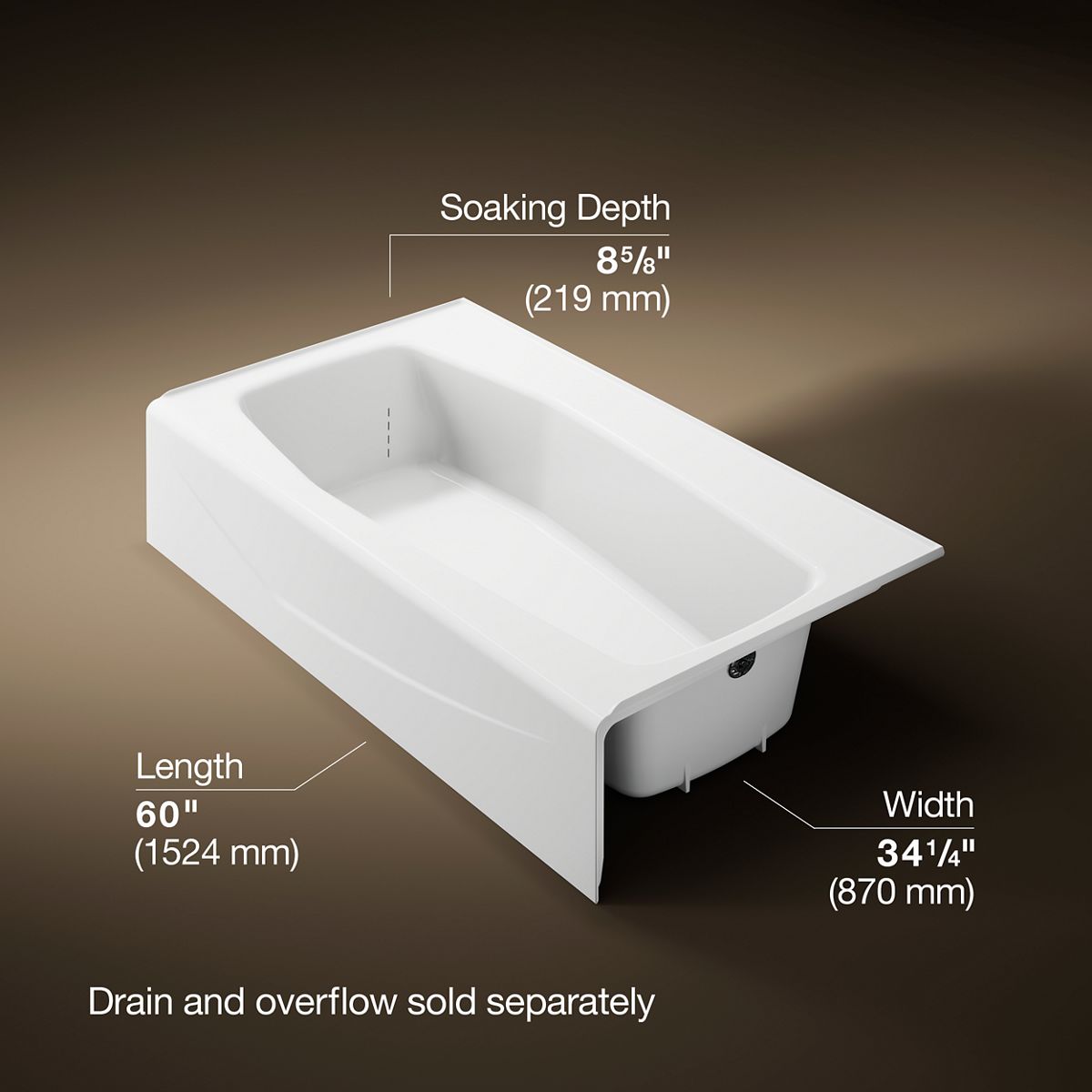 3/4 view of product with dimensions