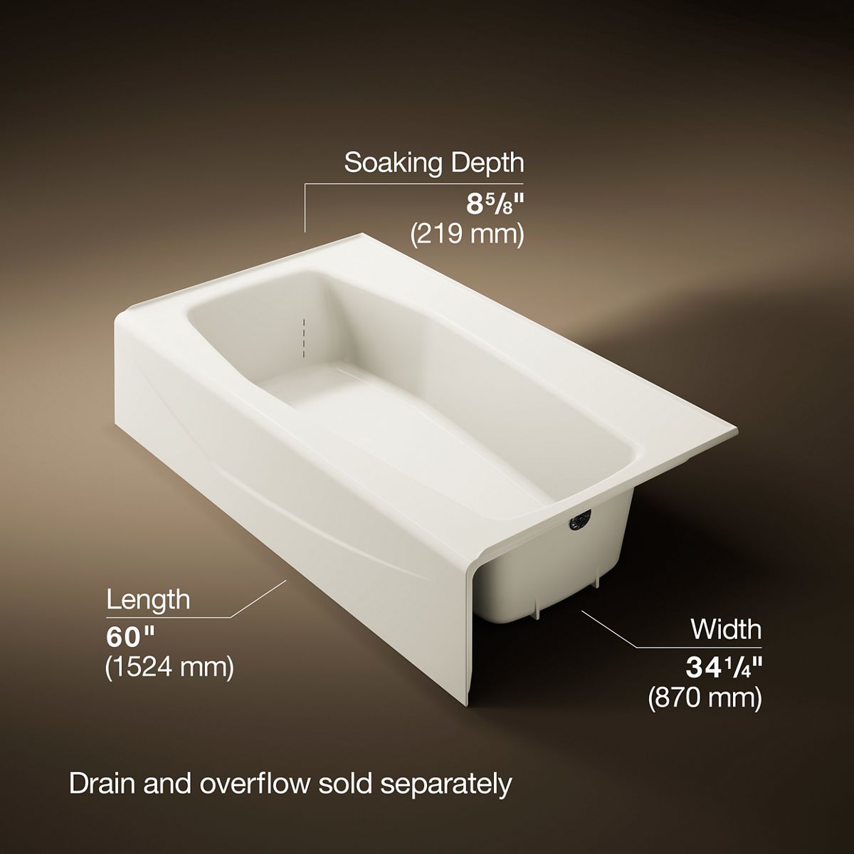 3/4 view of product with dimensions