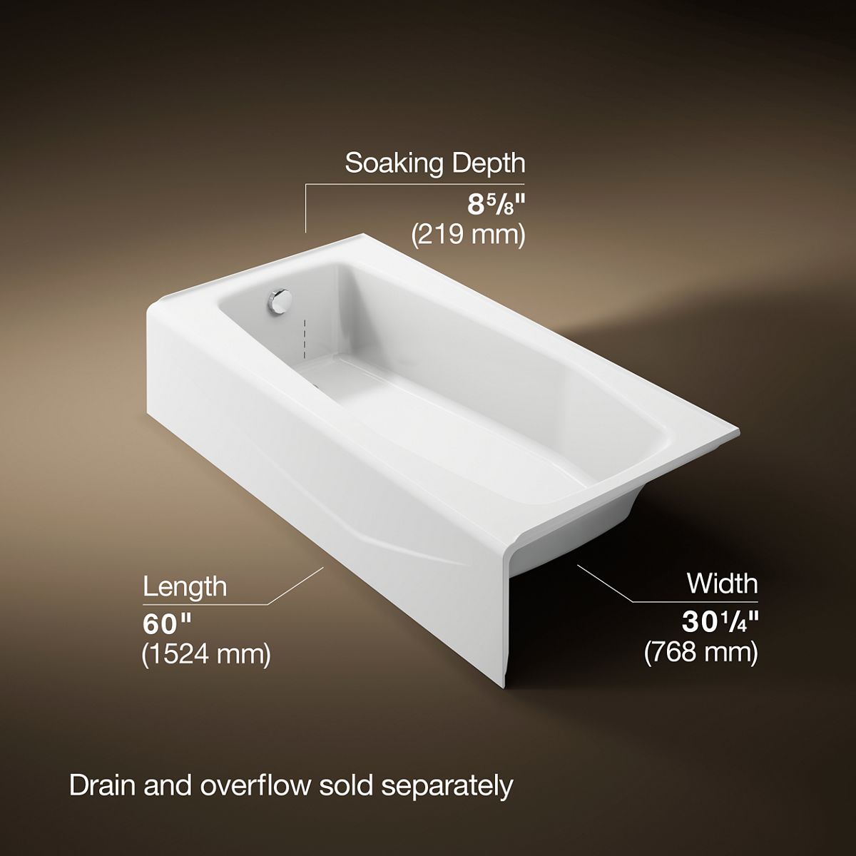 3/4 view of product with dimensions