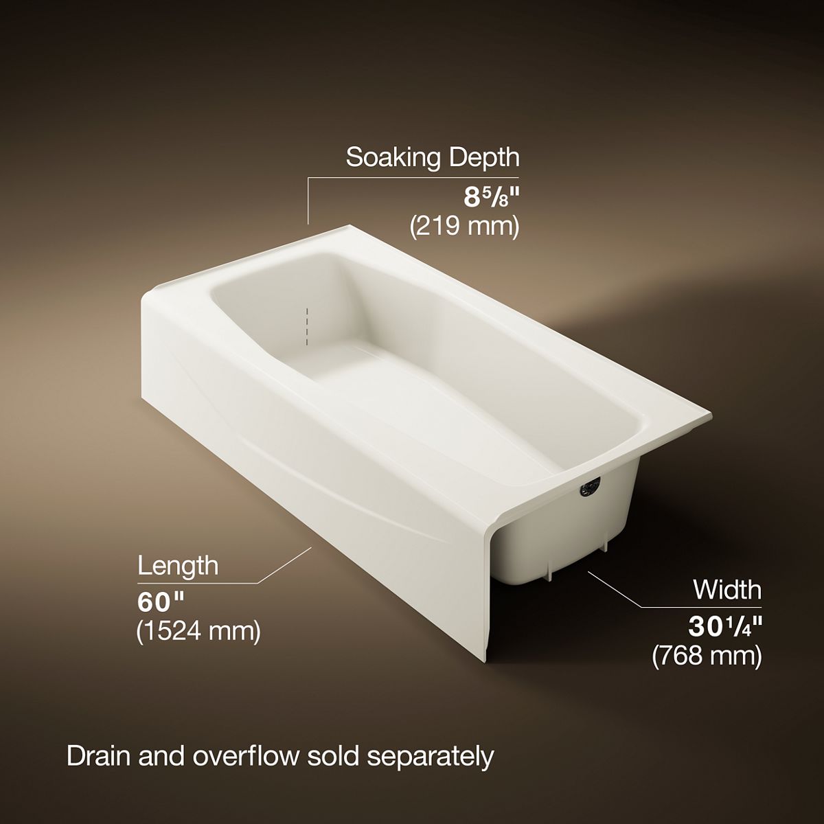 3/4 view of product with dimensions