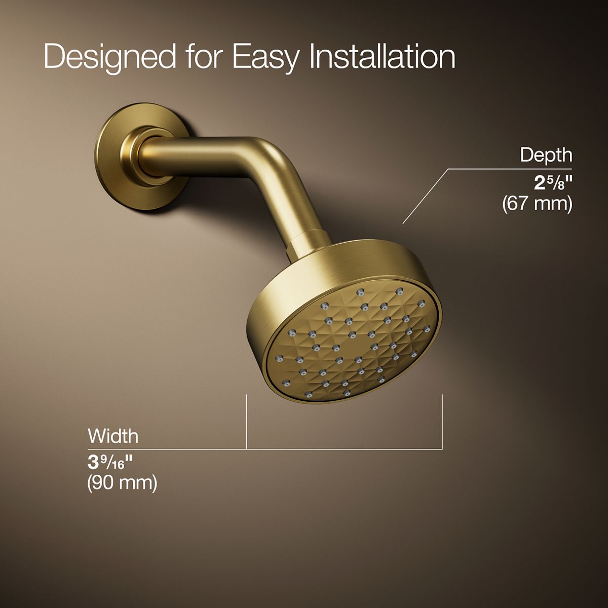 3/4 view of product with dimensions