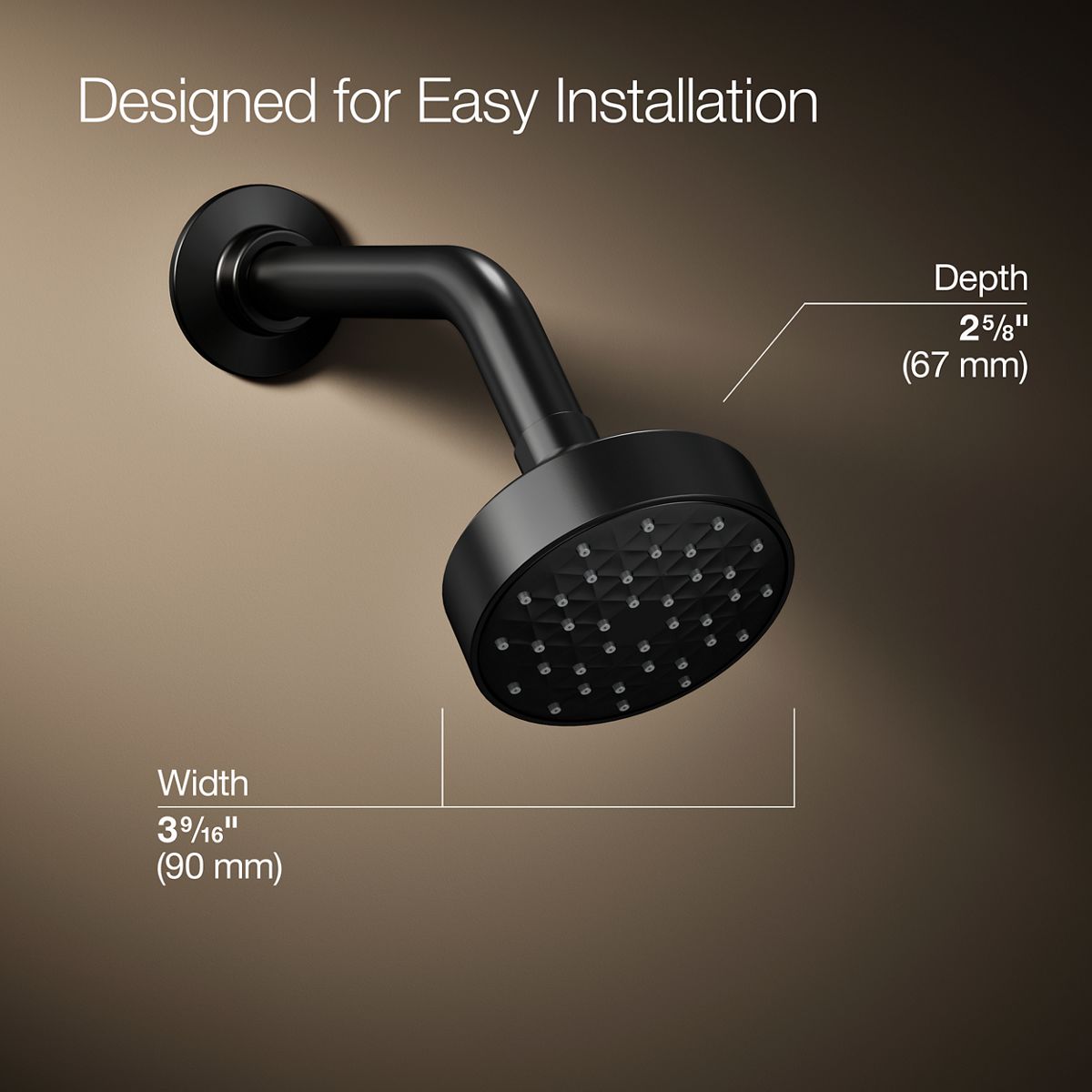 3/4 view of product with dimensions