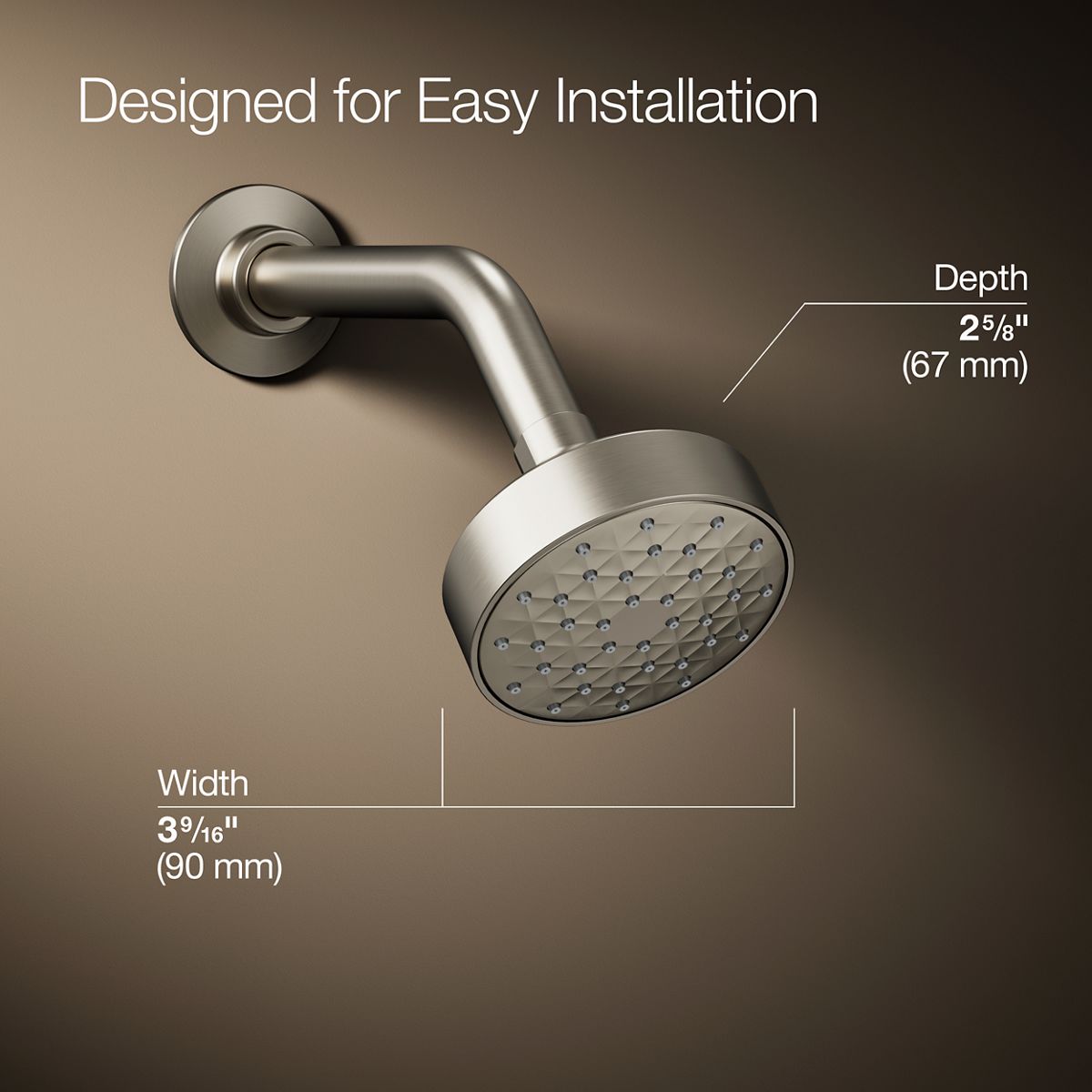 3/4 view of product with dimensions