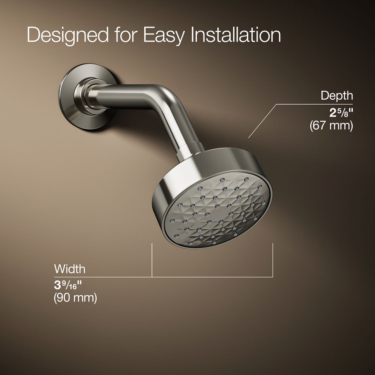 3/4 view of product with dimensions