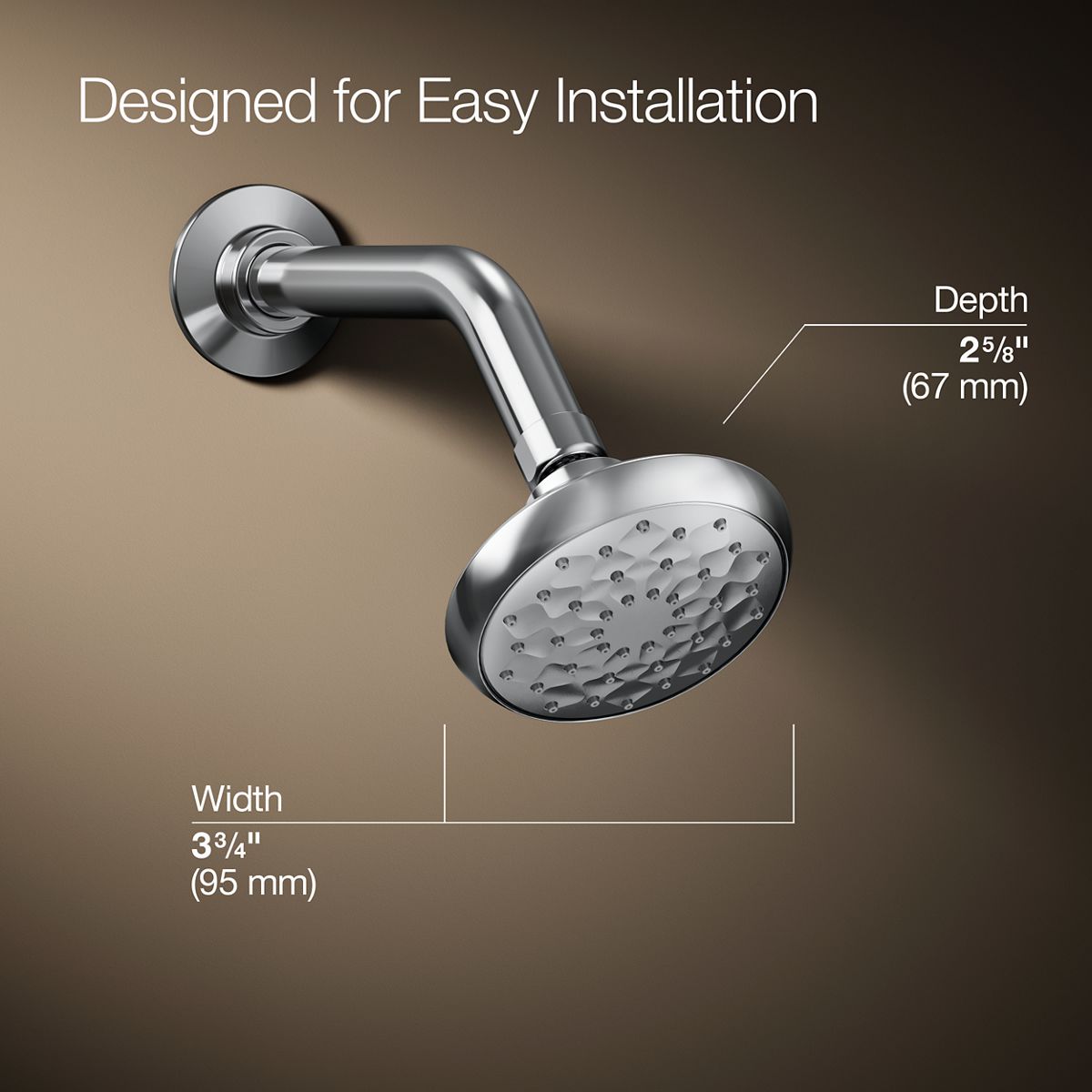 3/4 view of product with dimensions