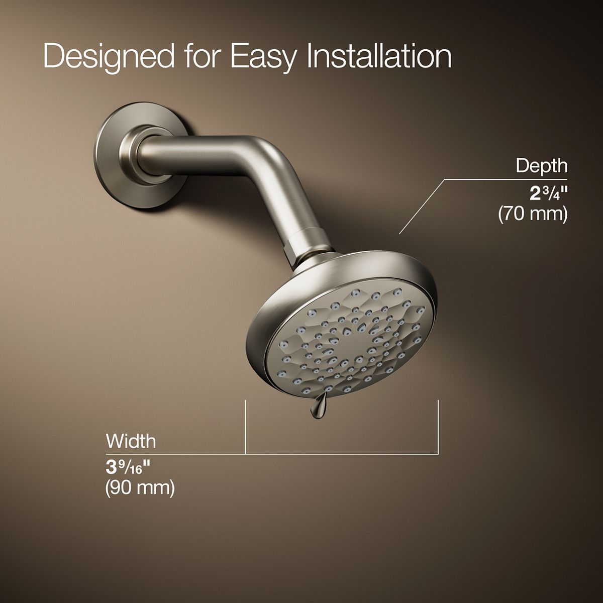 3/4 view of product with dimensions