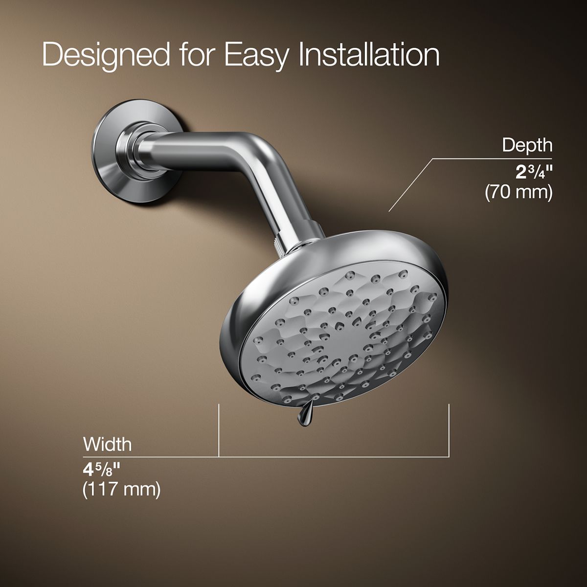 3/4 view of product with dimensions