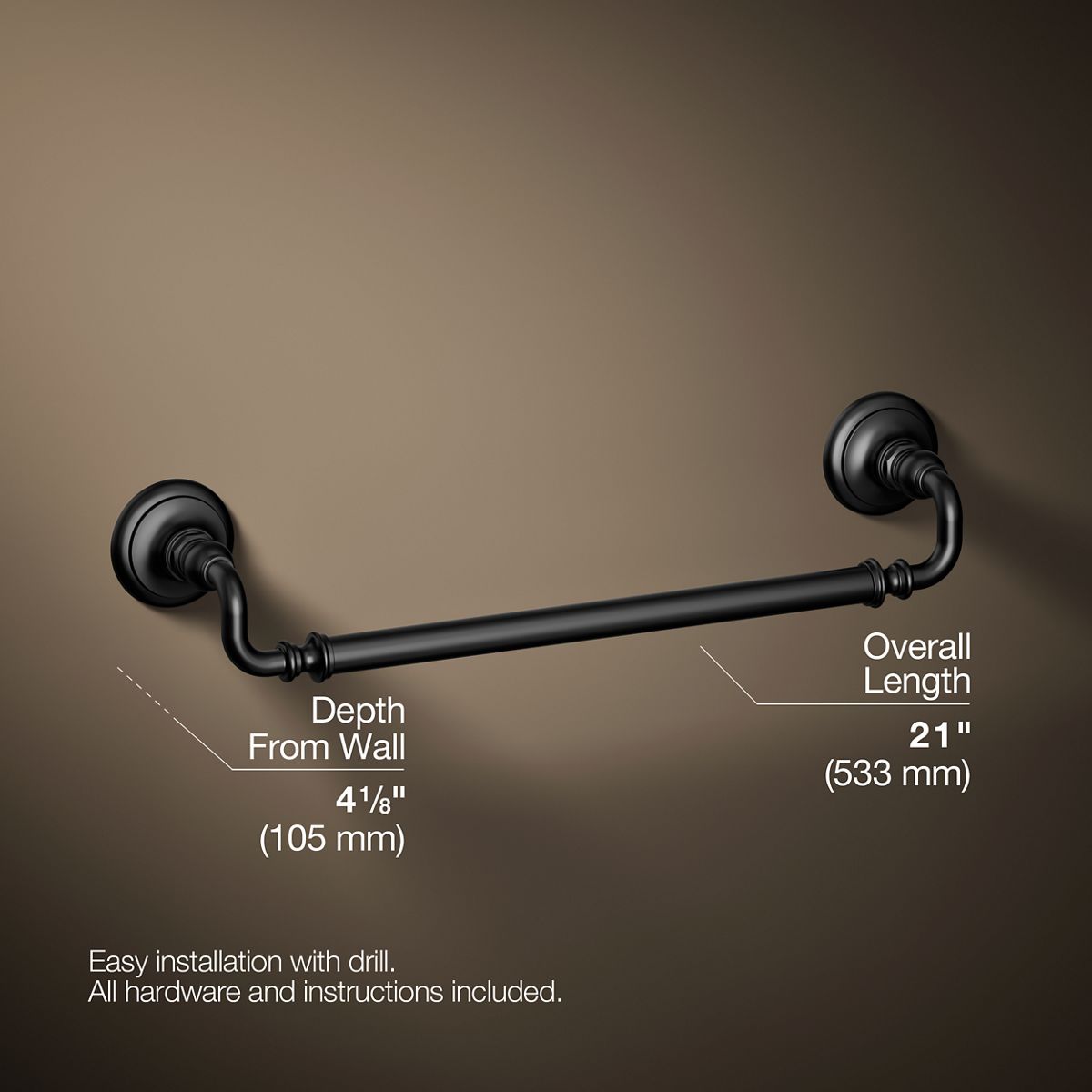 3/4 view of product with dimensions