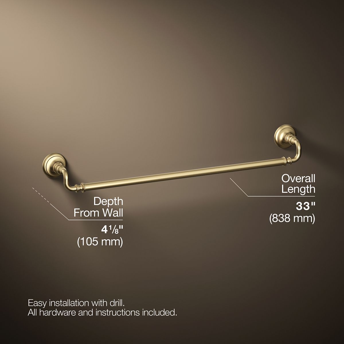 3/4 view of product with dimensions
