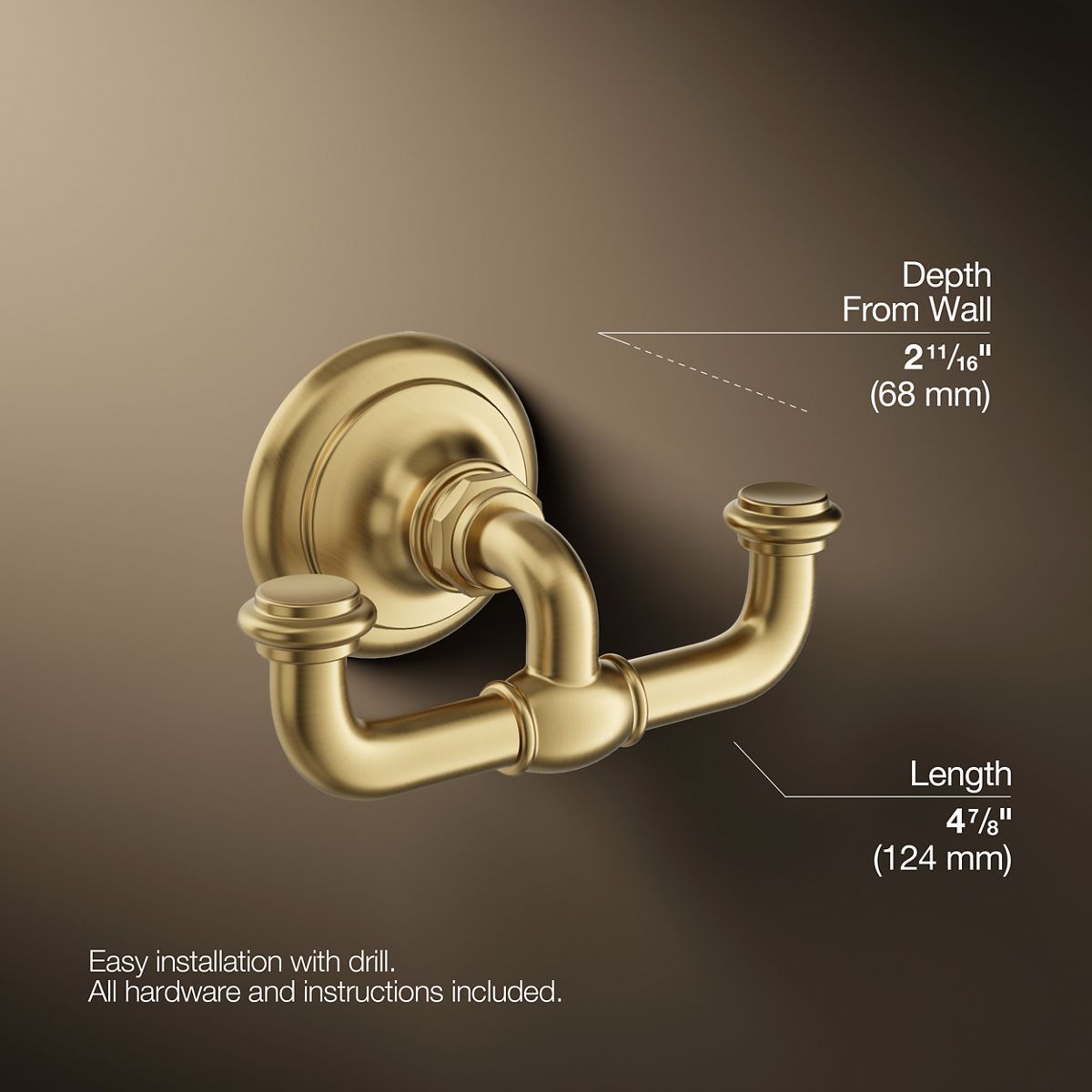 KOHLER | K-72572 | Artifacts Double Robe Hook