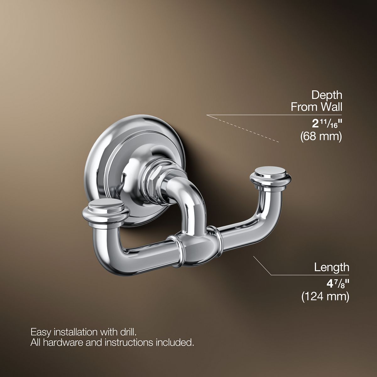 KOHLER | K-72572 | Artifacts Double Robe Hook