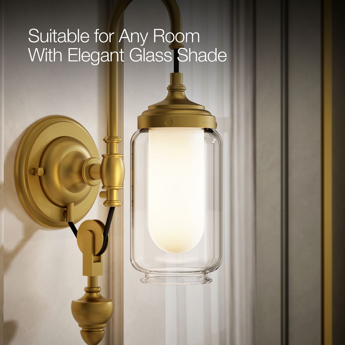 Artifacts Single Wall Sconce with Adjustable Pulley | K-72581 | KOHLER