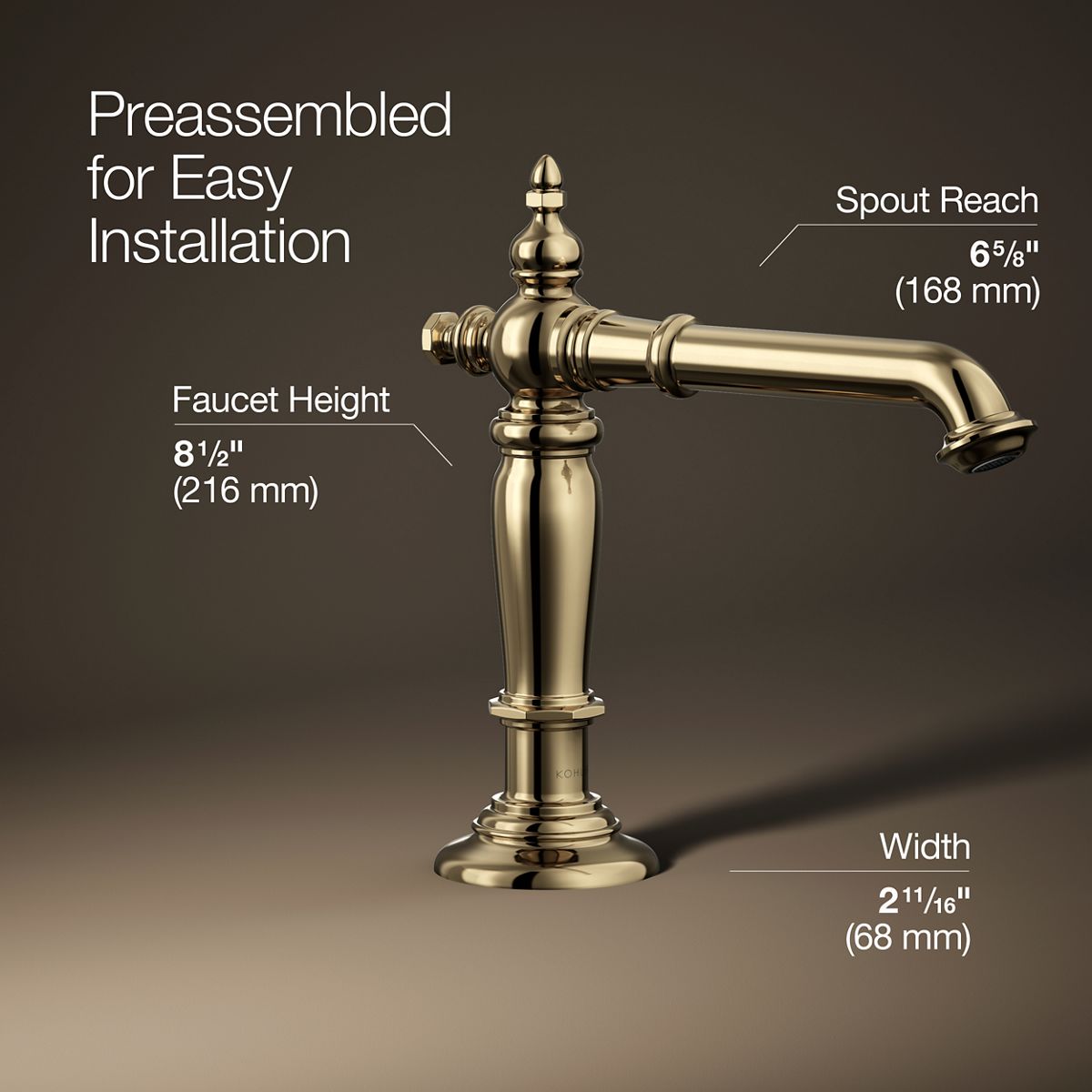3/4 view of product with dimensions