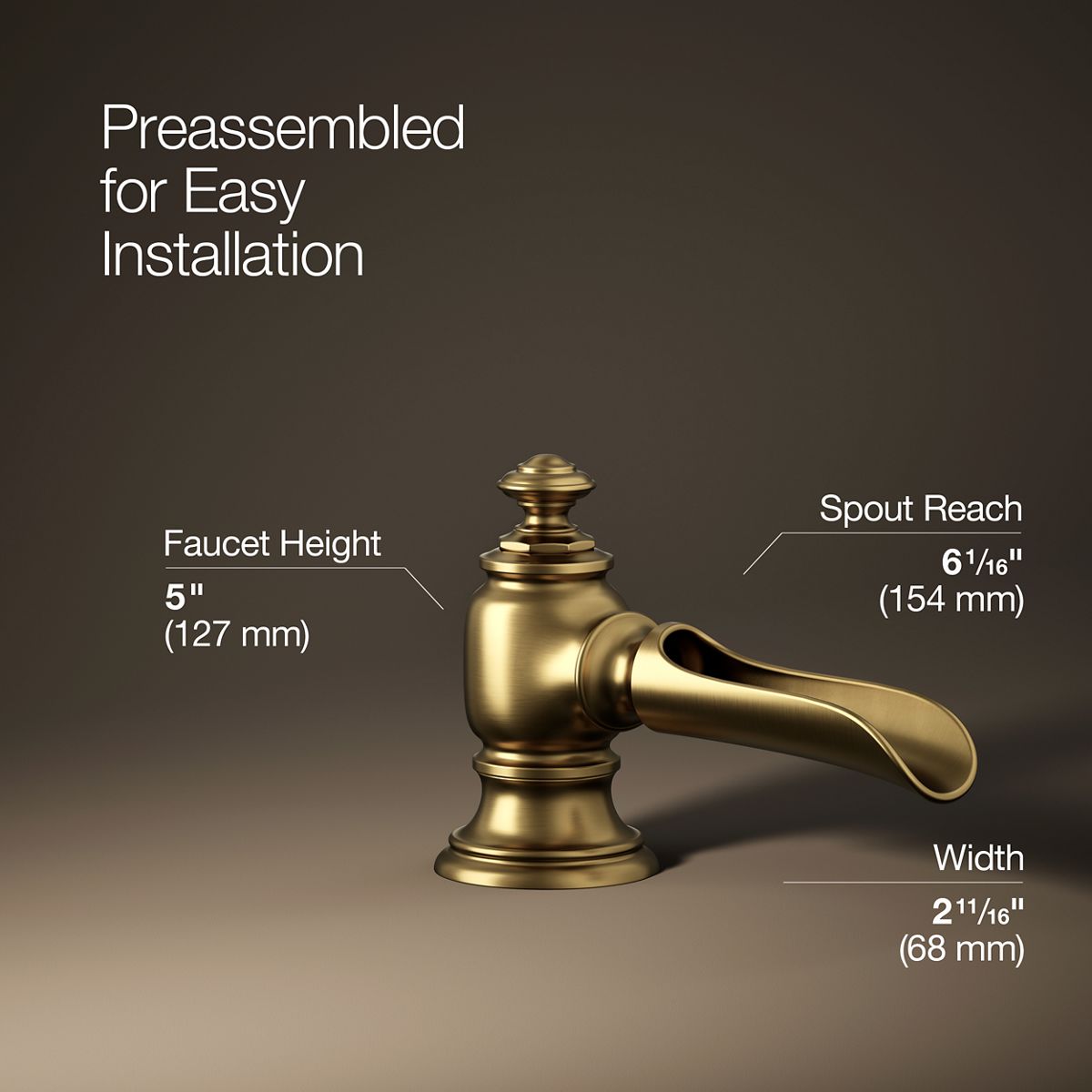 3/4 view of product with dimensions