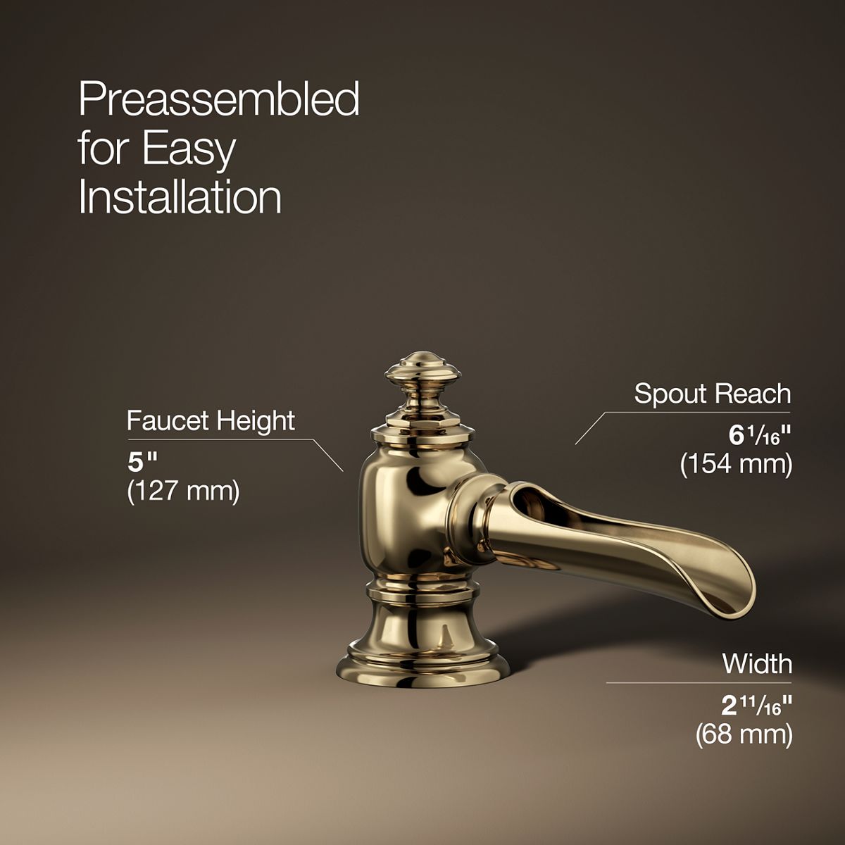3/4 view of product with dimensions