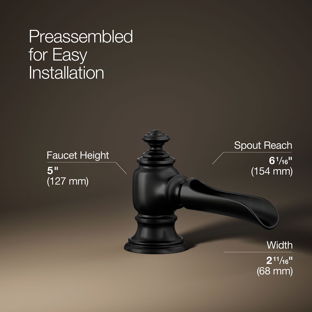 3/4 view of product with dimensions