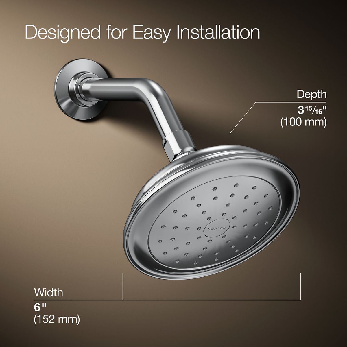 3/4 view of product with dimensions
