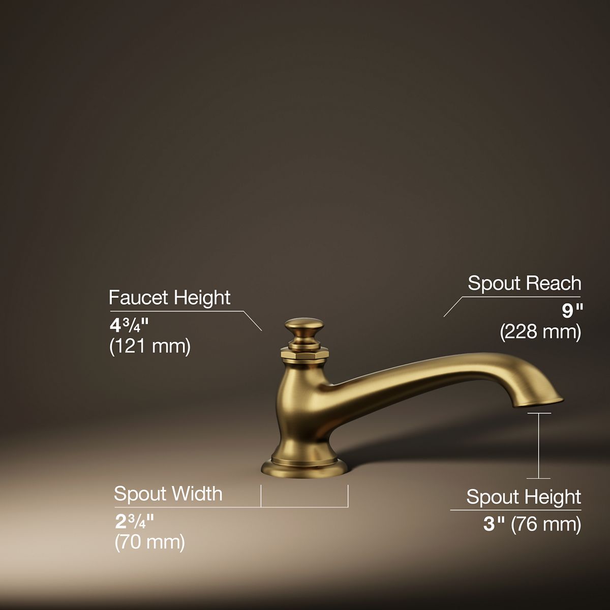 3/4 view of product with dimensions