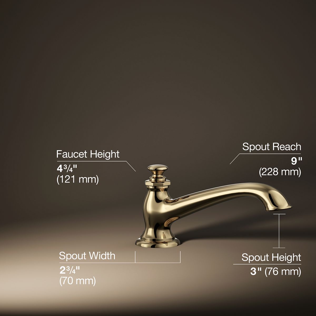 3/4 view of product with dimensions