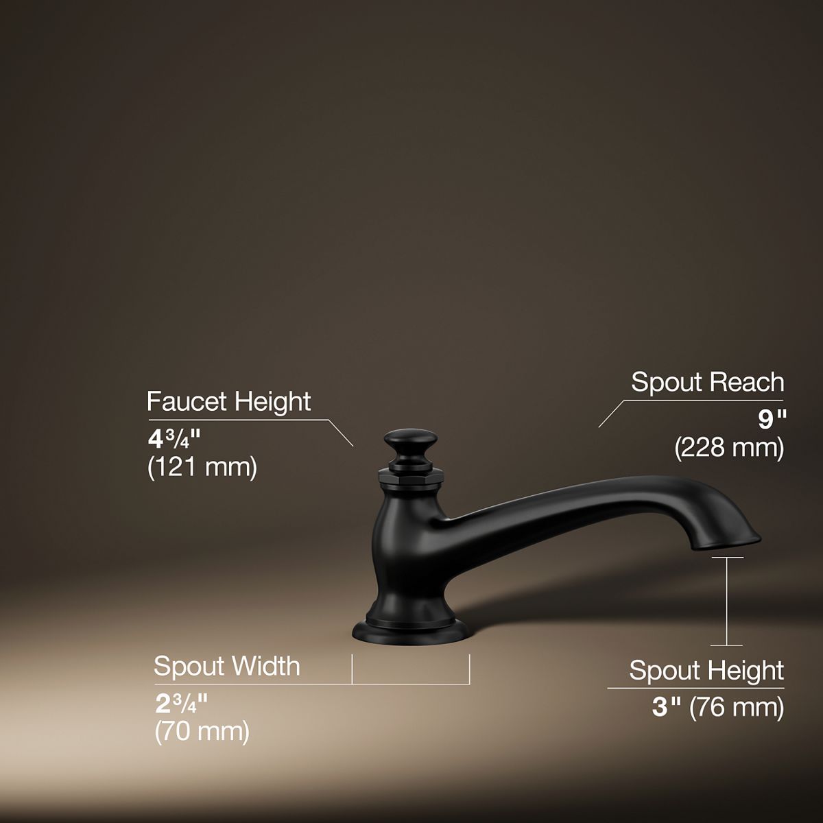 3/4 view of product with dimensions