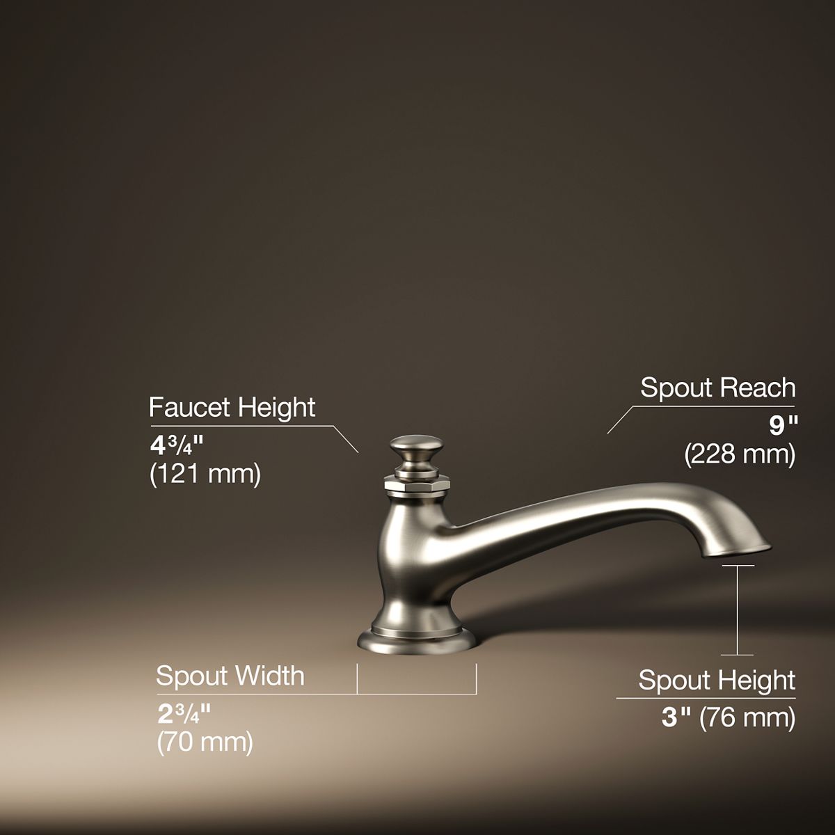 Artifacts Deck-Mount Bath Spout With Flare Design | K-72777| KOHLER