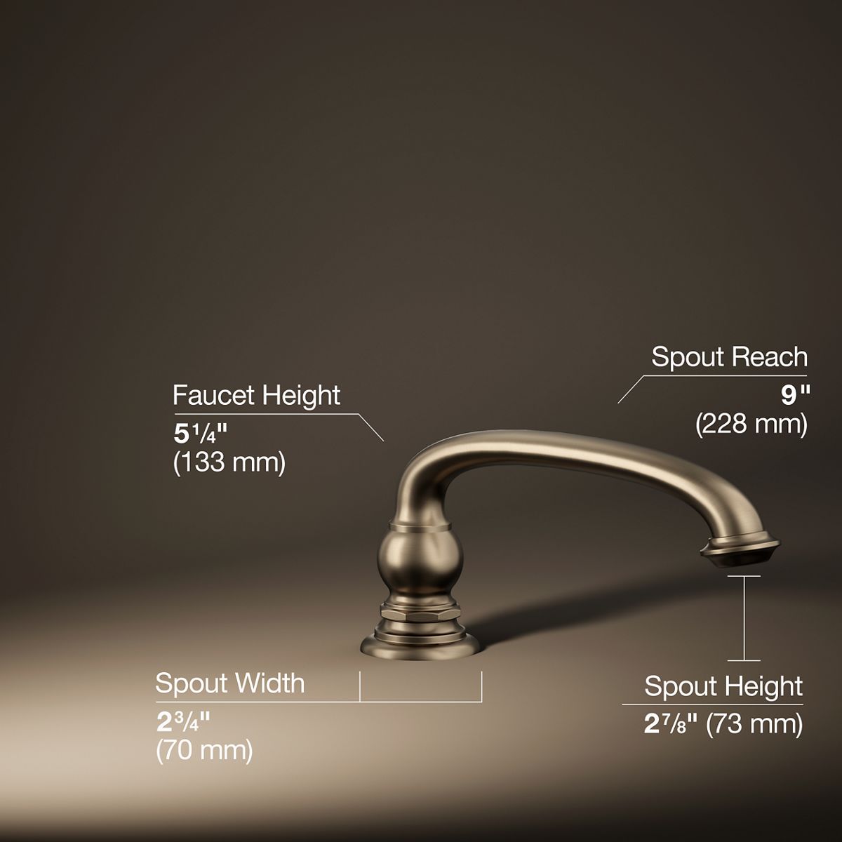 3/4 view of product with dimensions