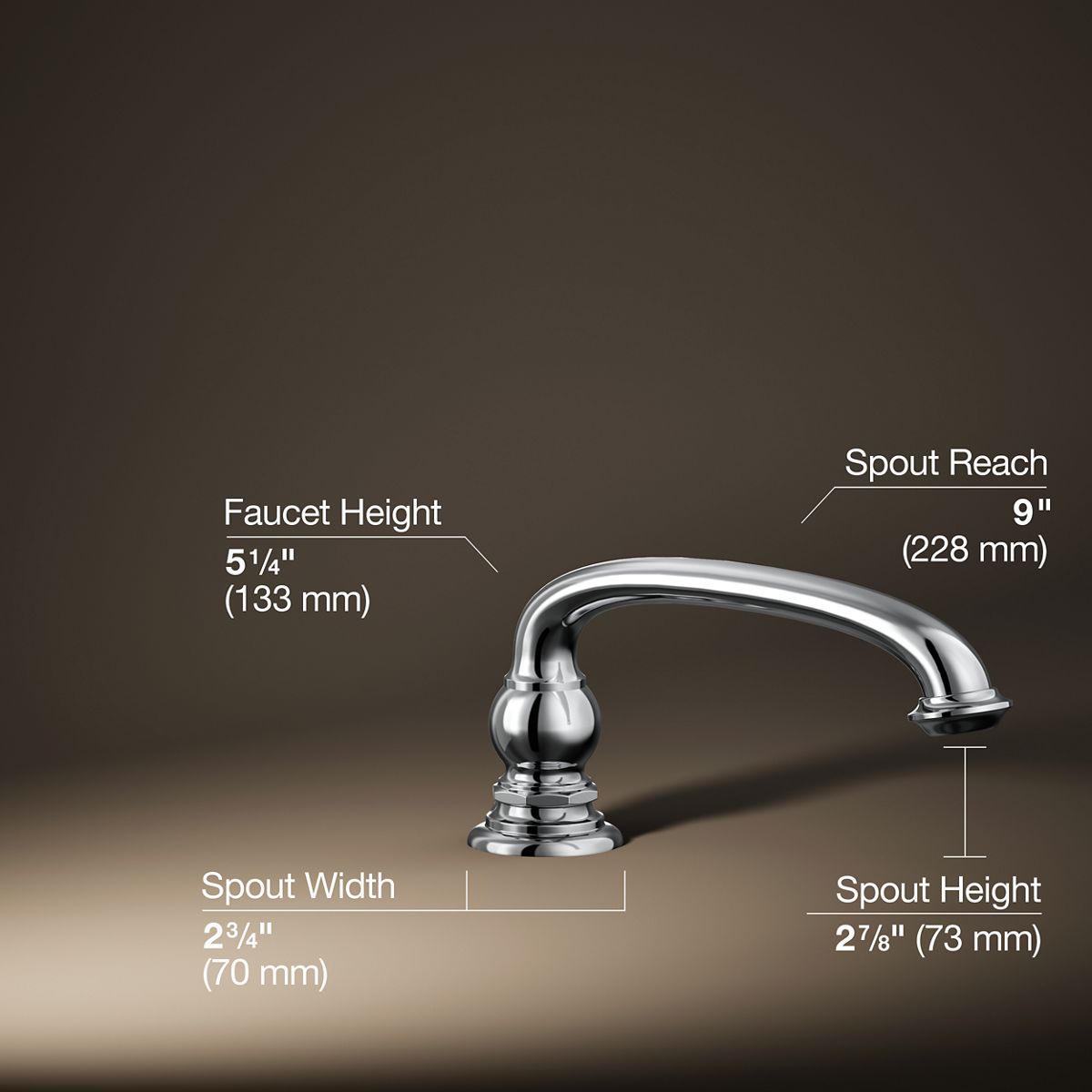 3/4 view of product with dimensions