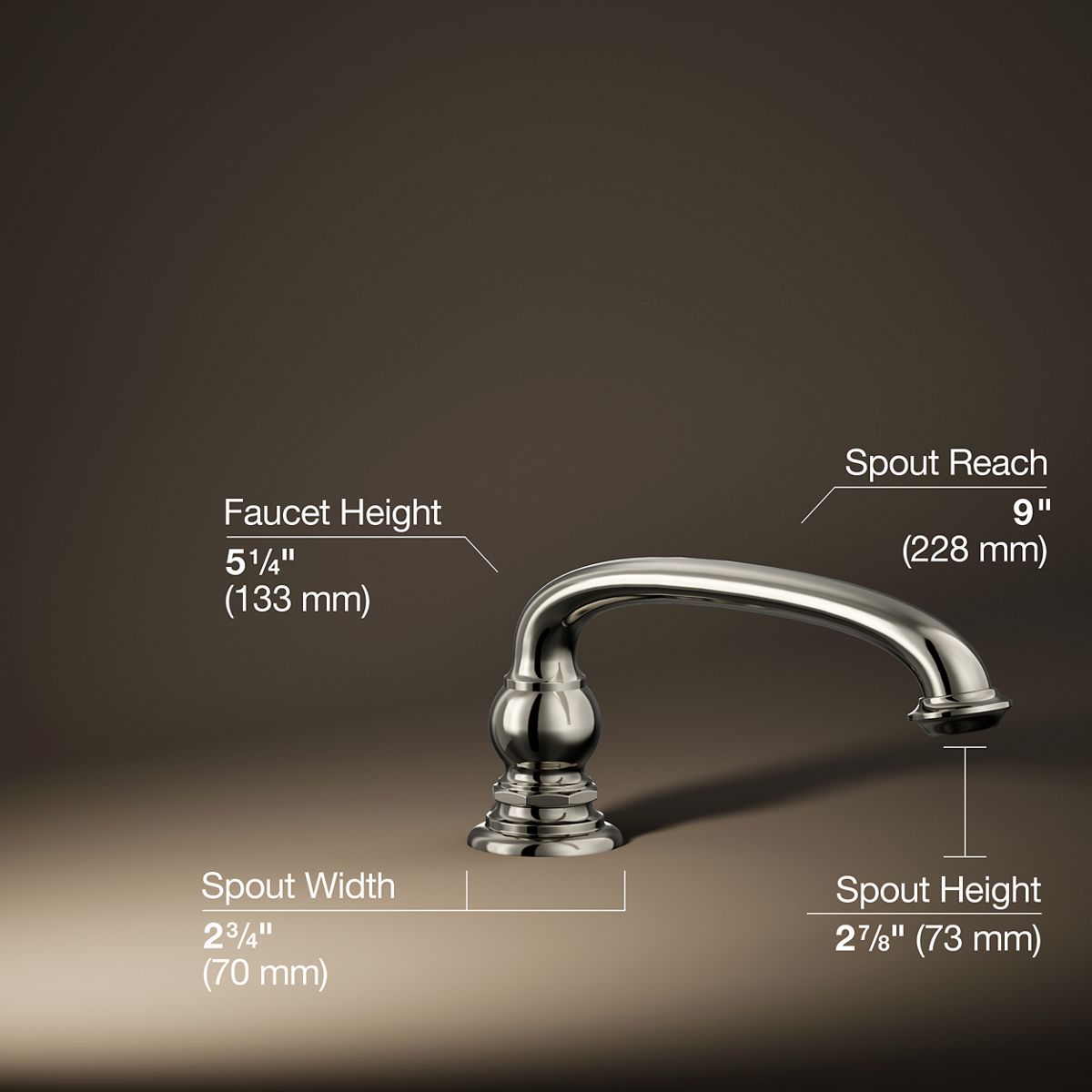 3/4 view of product with dimensions