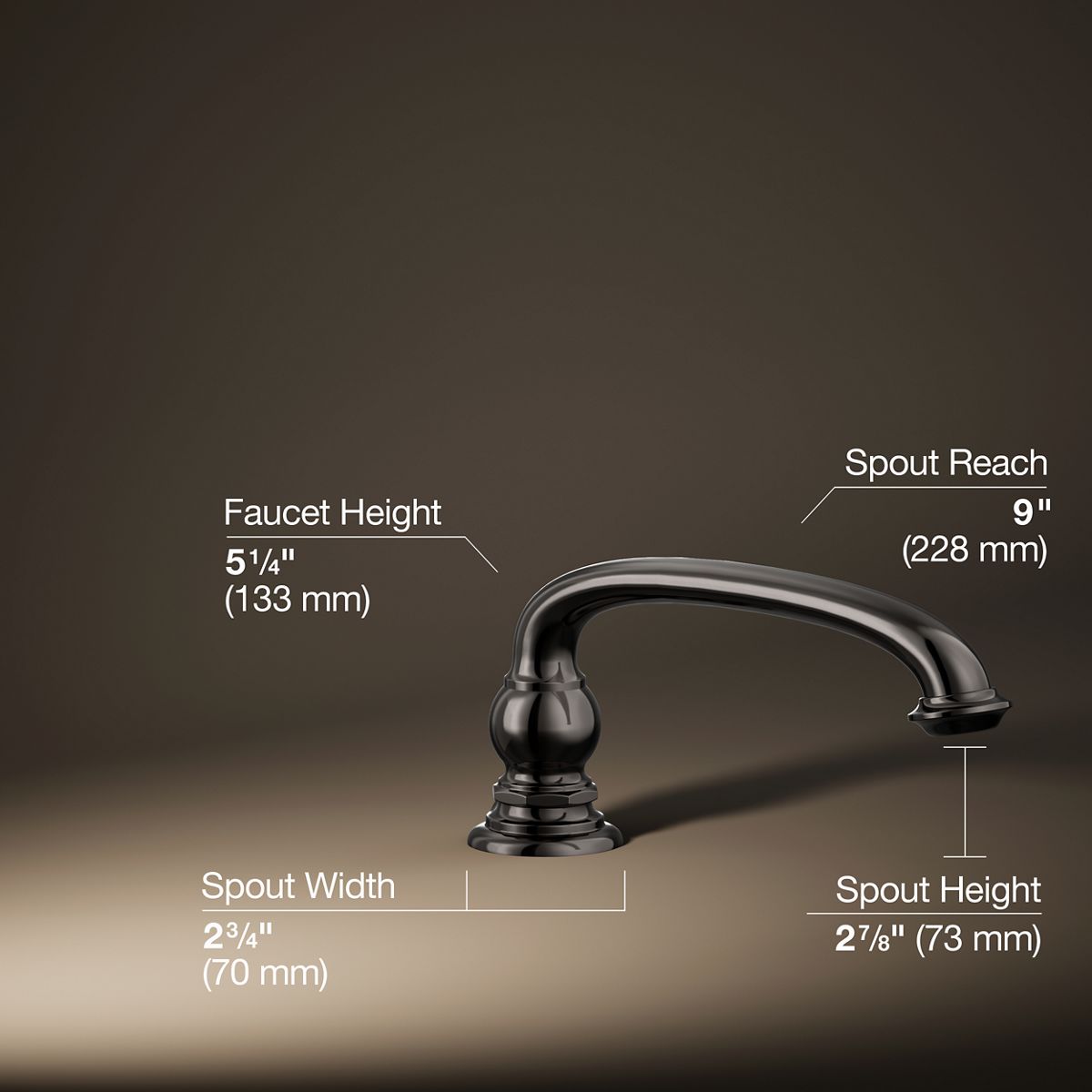 3/4 view of product with dimensions