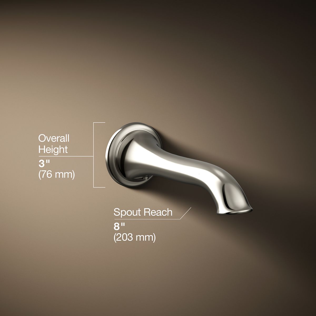 3/4 view of product with dimensions