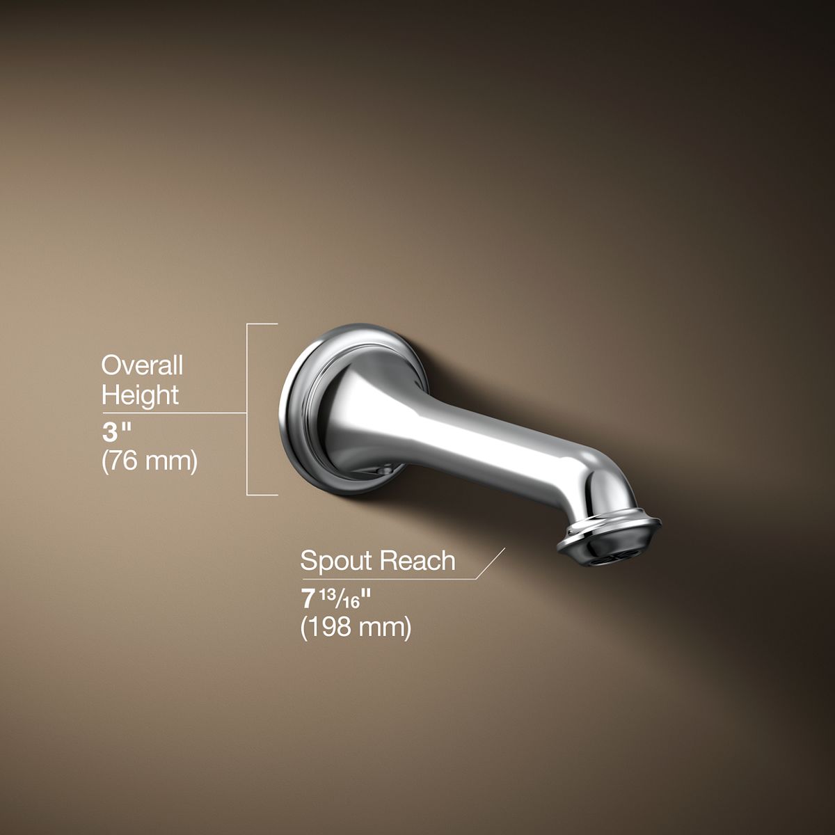 3/4 view of product with dimensions