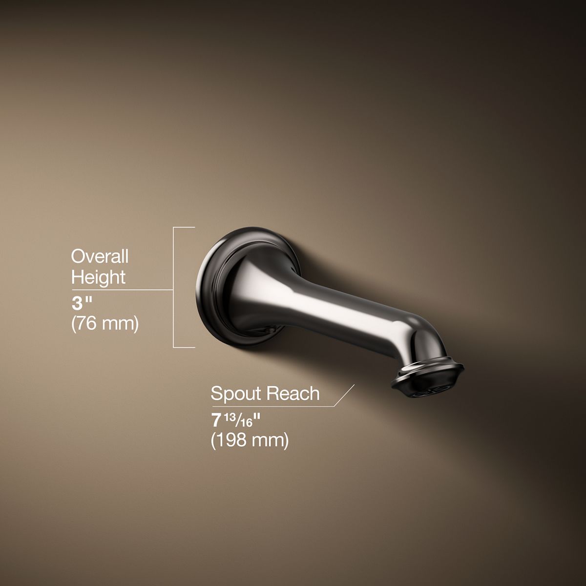 3/4 view of product with dimensions