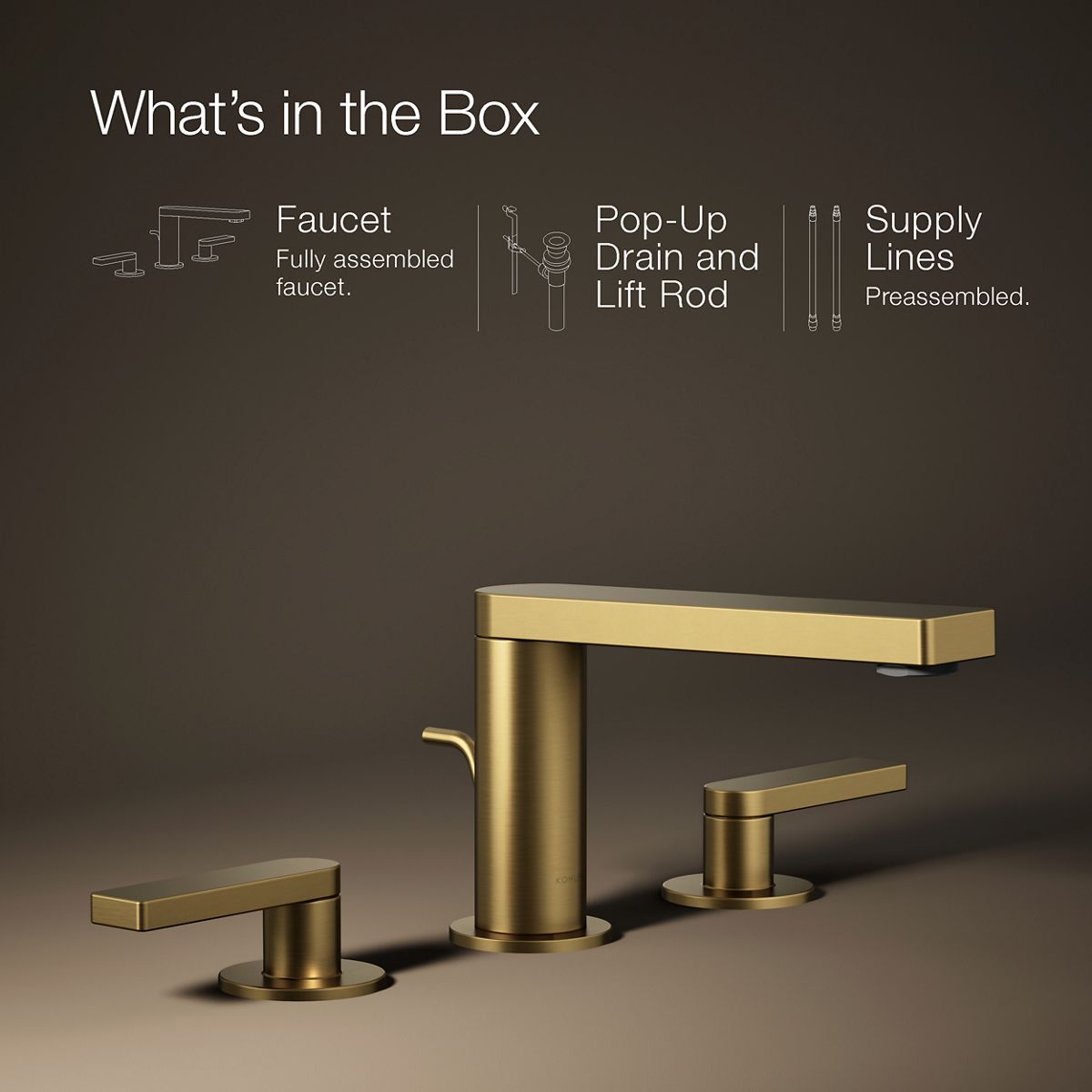 KOHLER | 73060-4 | Composed™| Widespread bathroom sink faucet with